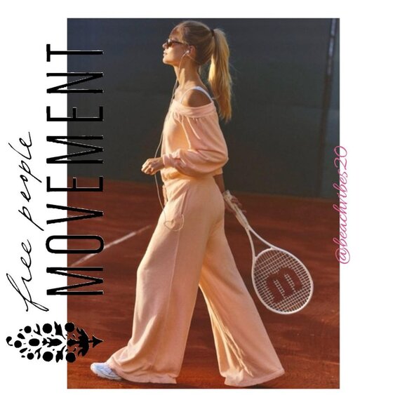 FP MOVEMENT BY FREE PEOPLE One to Beat Onesie Pastel Peach Large NWOT - Picture 2 of 6